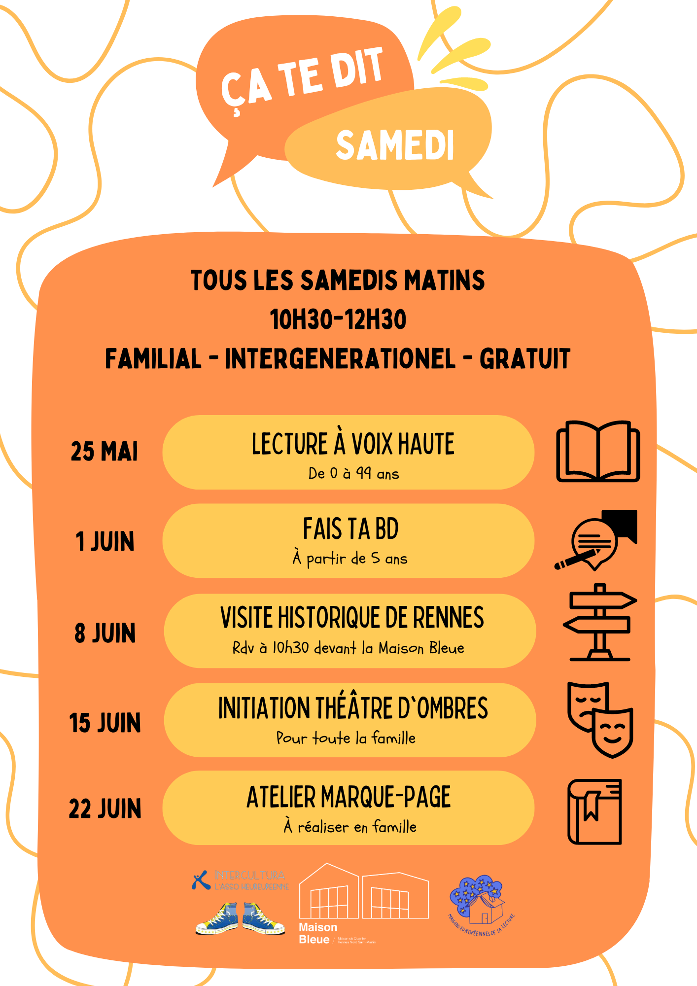 [Evènement] – Ça te dit, samedi : programme du 25 mai @ La Maison Bleue | Rennes | Bretagne | France